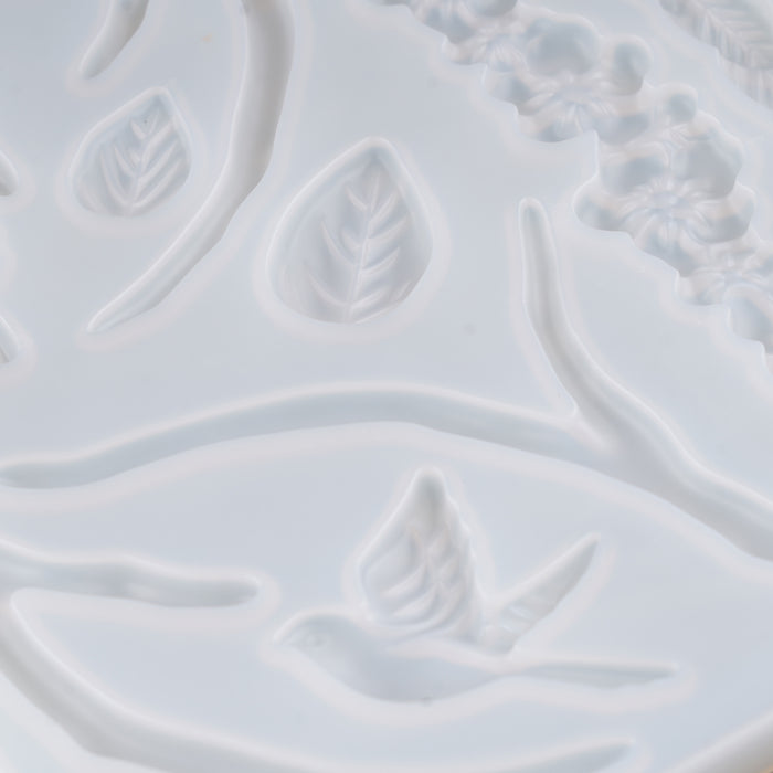 Leaf, Flower, Bird & Tree Silicone Fondant Mould | 19.8 x 12.7 cm