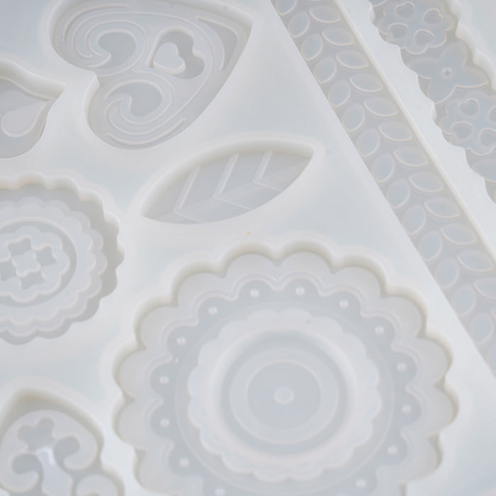 Silicone Fondant Mould | Cake Decoration Mould - Flower and Heart Design