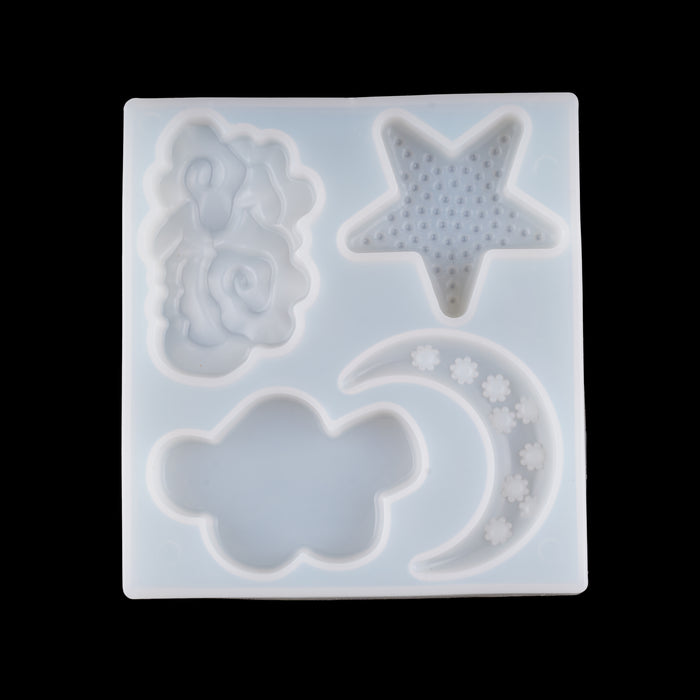 Silicone Fondant Mould | Cake Decoration Mould - Sky Theme Design Moulds (Clouds, Stars, Moon)