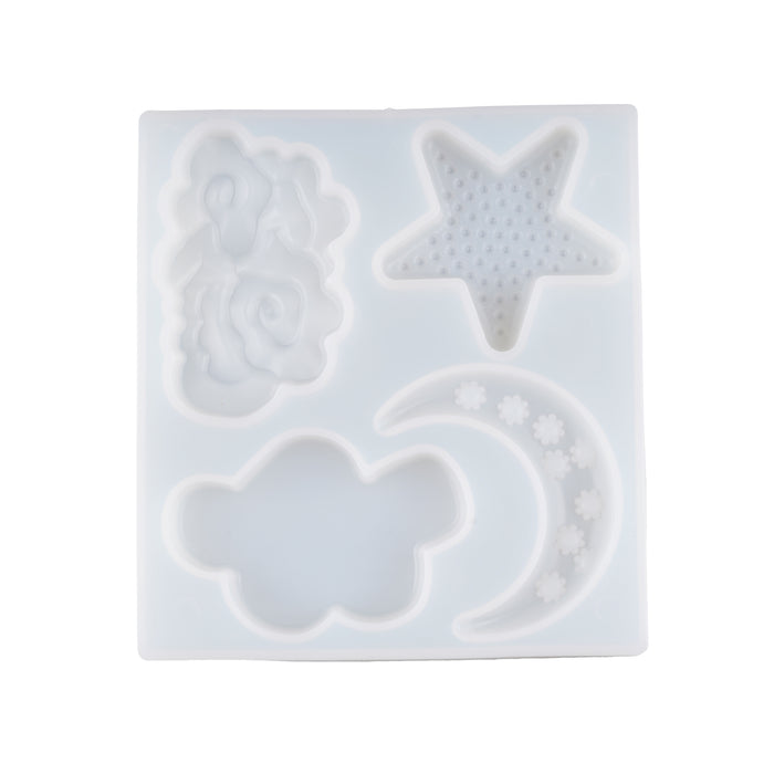 Silicone Fondant Mould | Cake Decoration Mould - Sky Theme Design Moulds (Clouds, Stars, Moon)