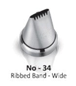 Noor Icing Nozzle | Ribbed Band - Wide | No. 34