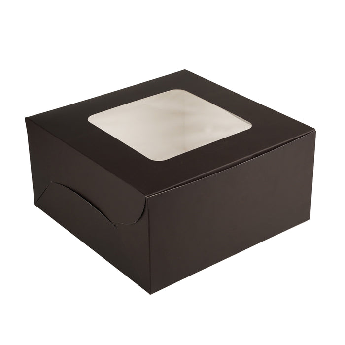 Black Cake Box with 6x6 Window | 10 x 10 x 5 inches