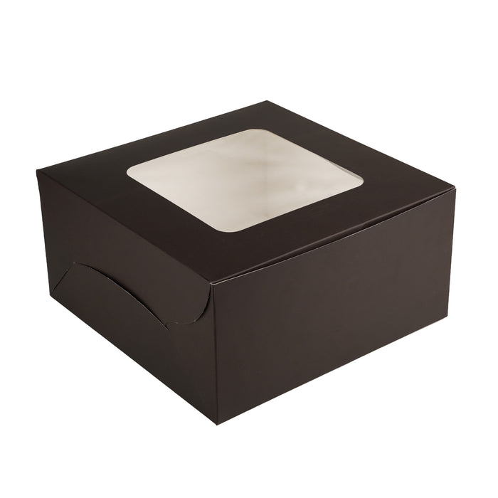 Black Cake Box With Window | Pack of 25
