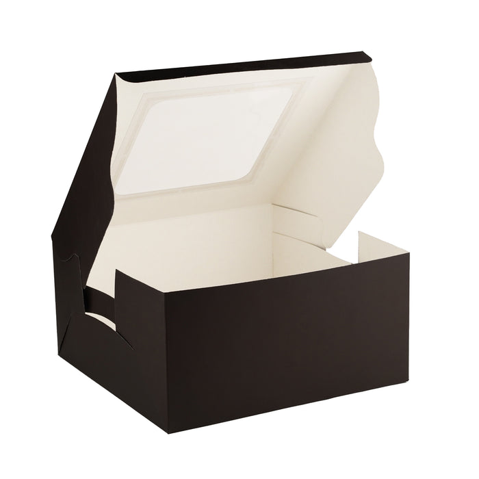 Black Cake Box with 6x6 Window | 10 x 10 x 5 inches