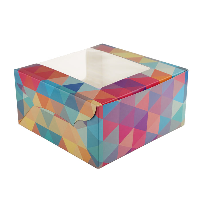 Cake Box With L-shaped Window | Polygon Design | Pack of 25