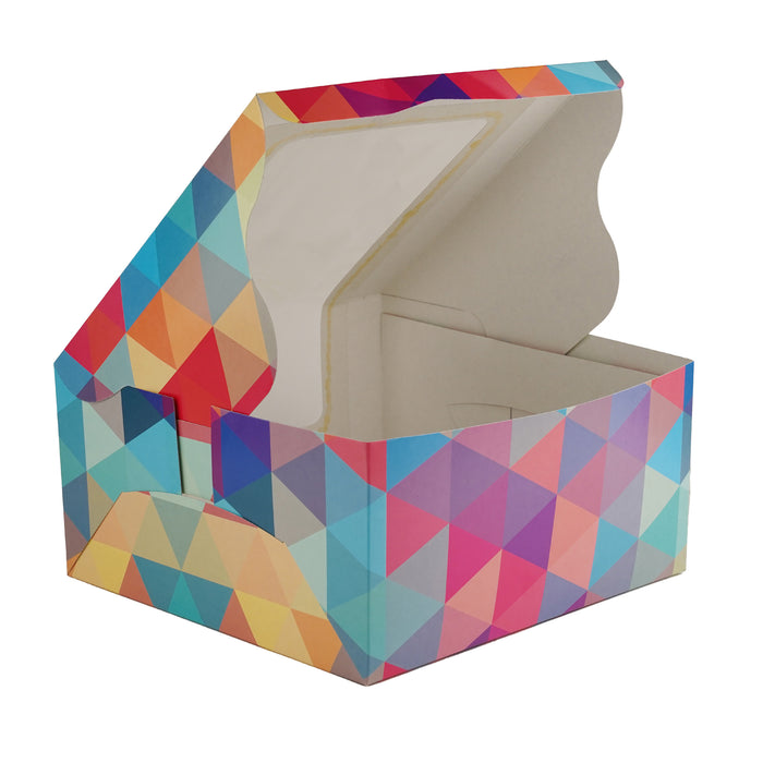 Cake Box With L-shaped Window | Polygon Design | Pack of 25