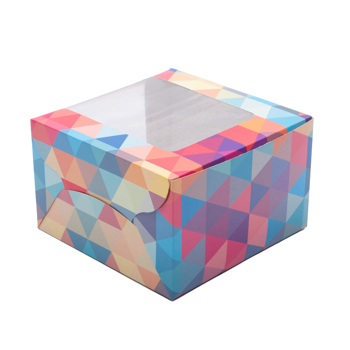 Cake Box With L-shaped Window | Polygon Design | Pack of 25