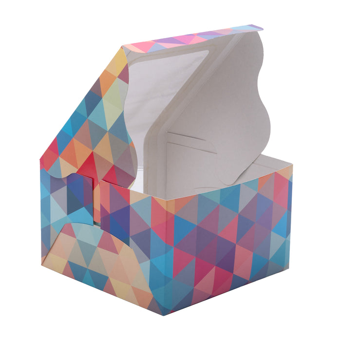 Cake Box With L-shaped Window | Polygon Design | Pack of 25
